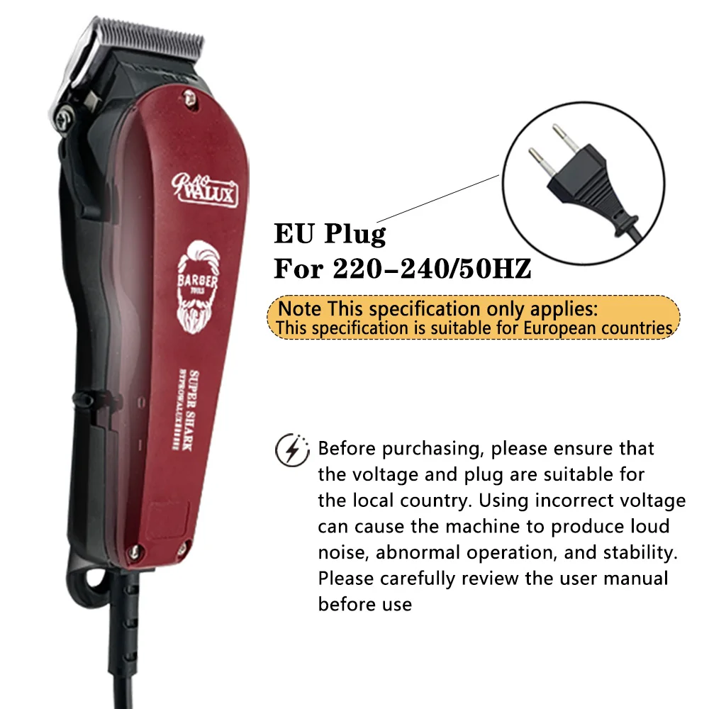 WALUX-cortadora de pelo profesional de CA para peluquero, potente