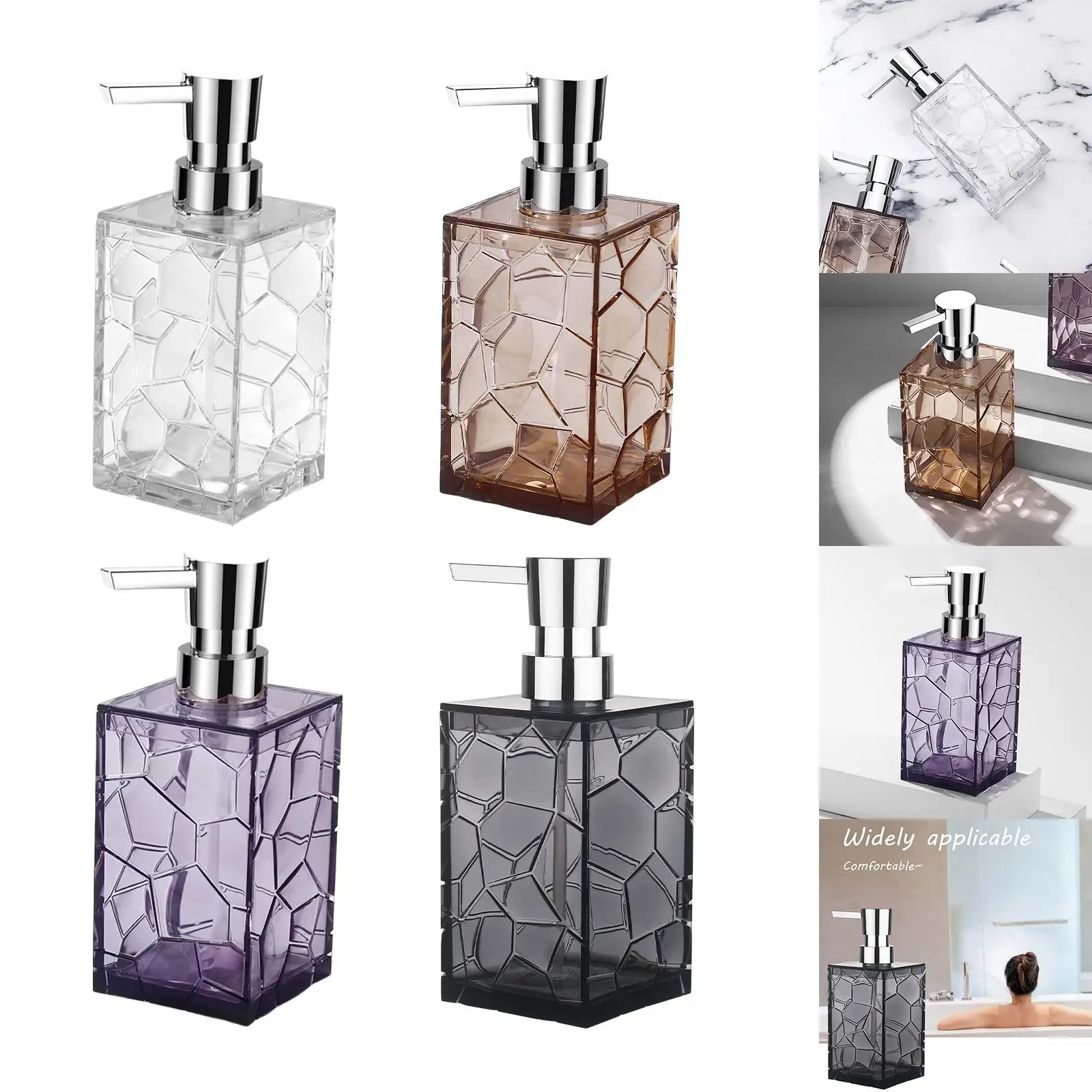 320ml Liquid Soap Pump Dispenser Classy Sustainable Practical Acrylic Transparent Soap Dispenser for Apartment Hotel Dresser 3