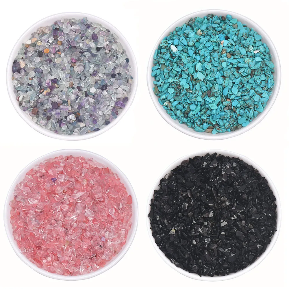 Natural Tumbled Gemstone Chips for Decorative Bedding and Vase Filler, 3-5mm