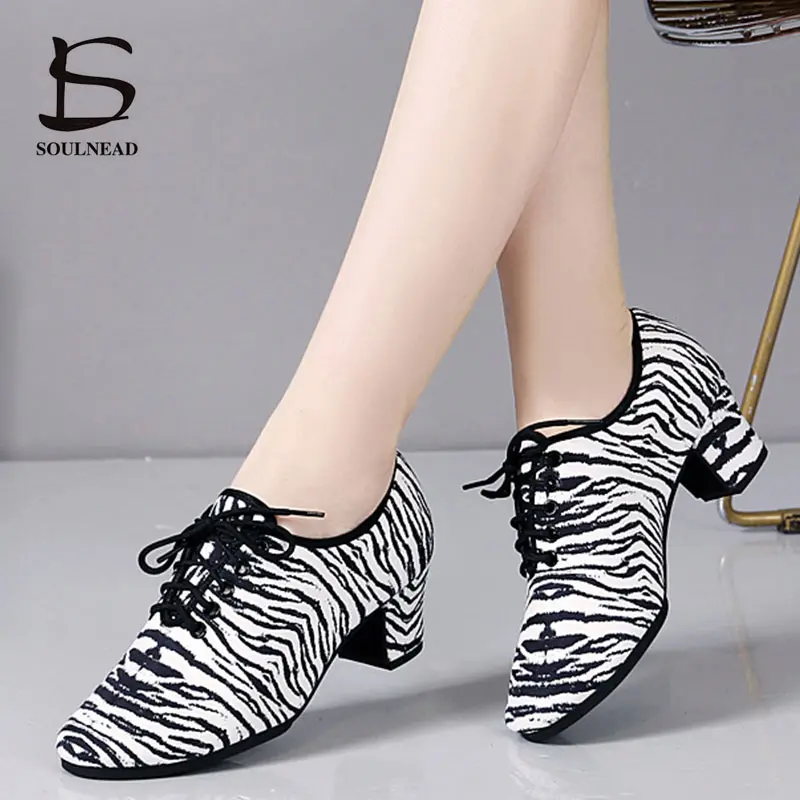 Latin Dance Shoes Woman Jazz High Heels Ballroom Salsa Latino Female Modern Training Dancing Sneakers Zapatos baile latino mujer