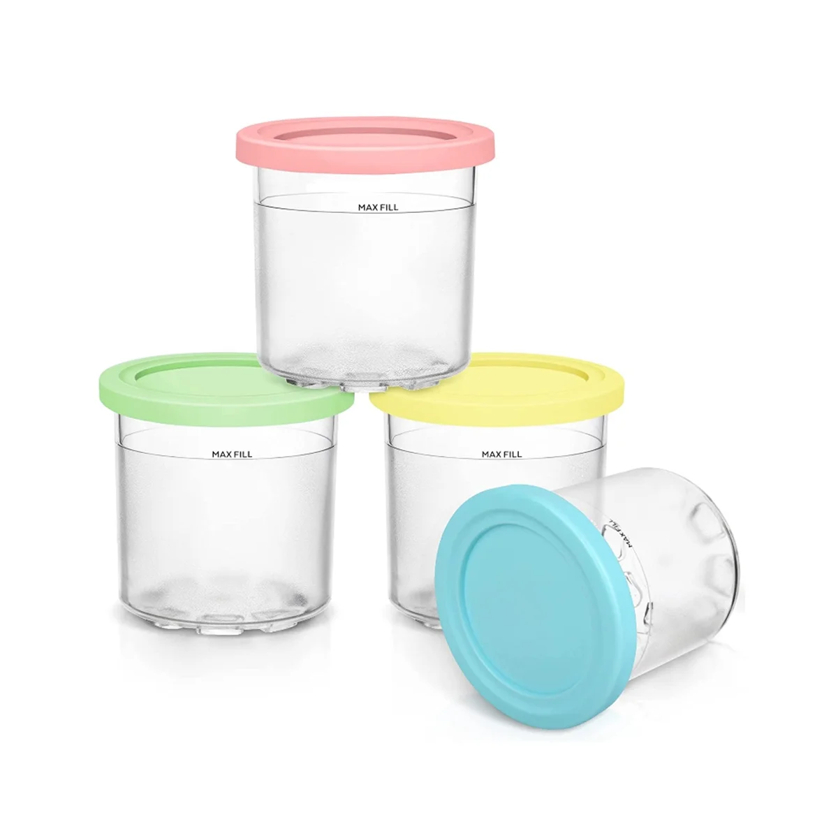 4PCS Ice Cream Pints and Lids for Ninja Creami NC301 NC300 NC299AMZ Series Ice Cream Storage Containers Food Freezer 2