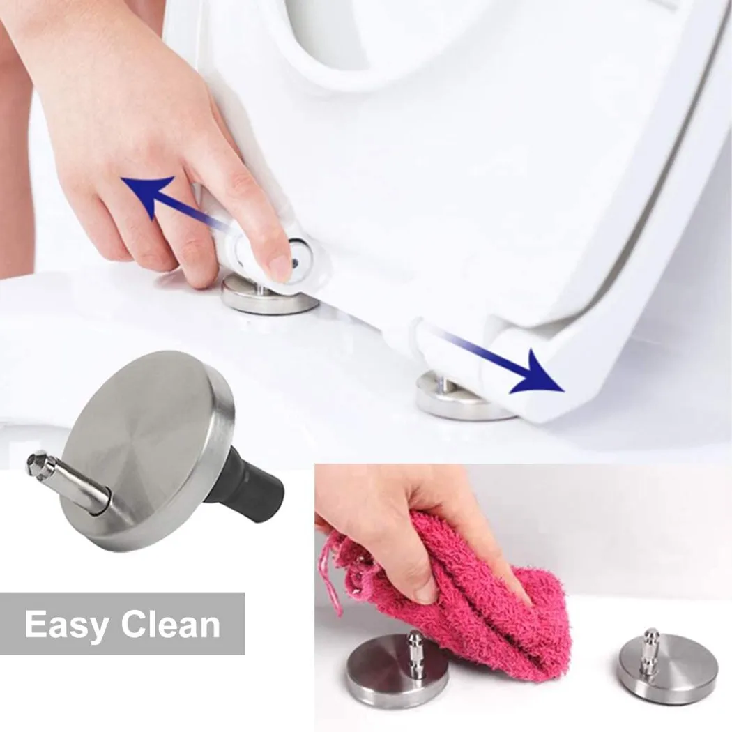 2Pcs Top Fix WC Toilet Seat Hinges Fittings Quick Release Cover Hinge Screw Replacement Toilet Seat Hinges