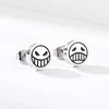 Cosplay Jewelry Accessories Titanium Steel Stud Earrings For Women Men Character Ace Dissymmetry Face Earring Fashion Jewelry 2