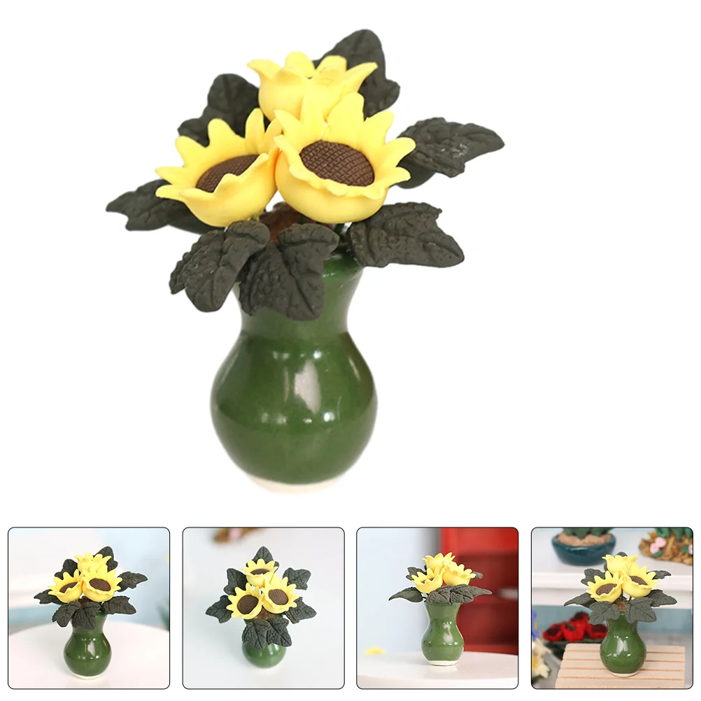 

Potted Plant House Flower Artificial Plants Resin Garden Bonsai Model Decor