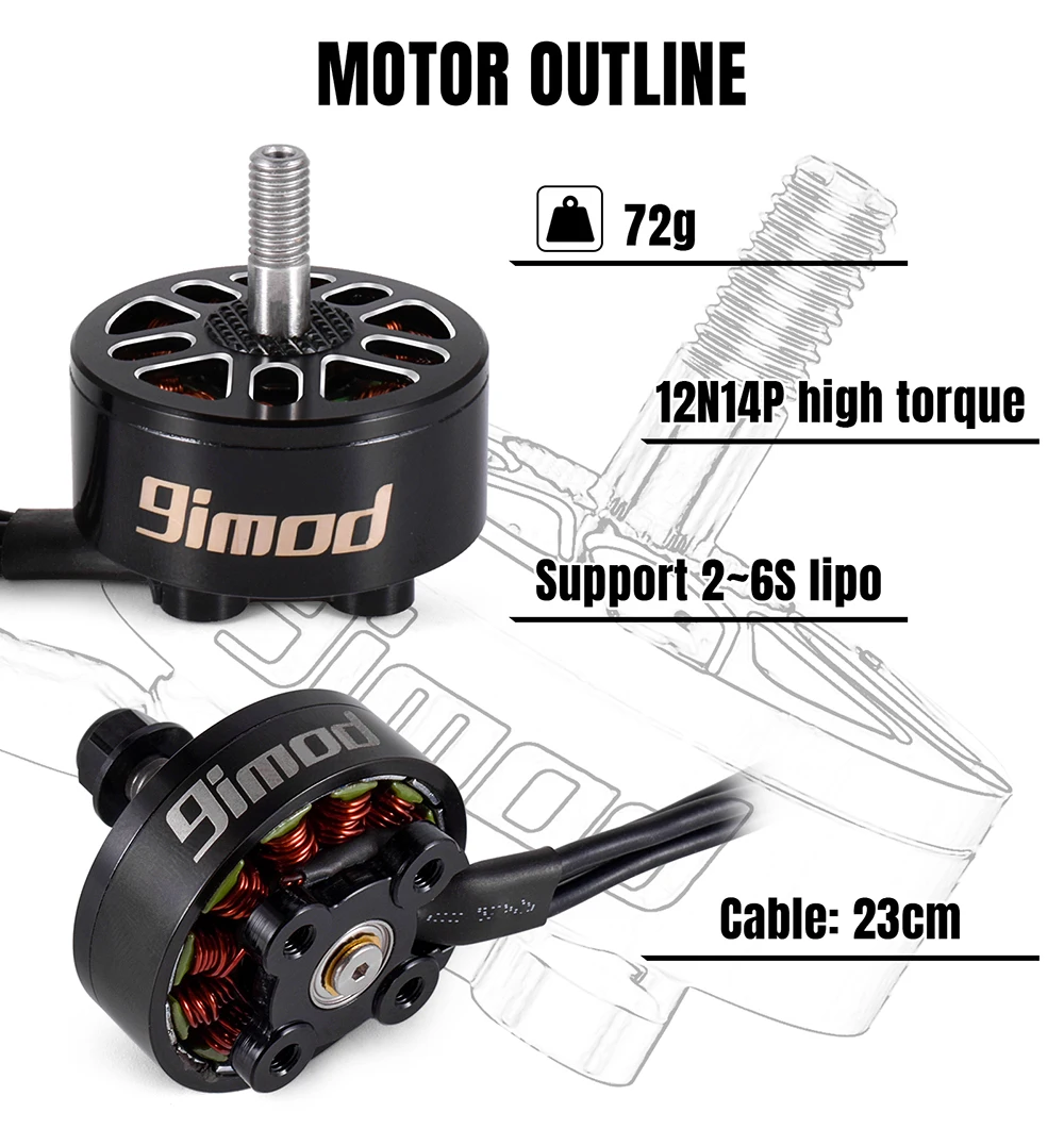 S6e9899f4846d4a869a8e24a46f6e0159C 9IMOD Brushless Motor X2807 X2812 900KV/1115KV/1300/1500/1700KV 2-6S 4mm Bearing Shaft Motor for RC FPV Racing Drone Multicopter