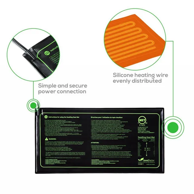 1 Pc 50*25 Cm -Es Palánta Fűtés Mat Vízálló Növényi Vetőmag Csírázási Szaporodás Klónindító Pad 110 V/220 V Kerti Kellékek - Image 6