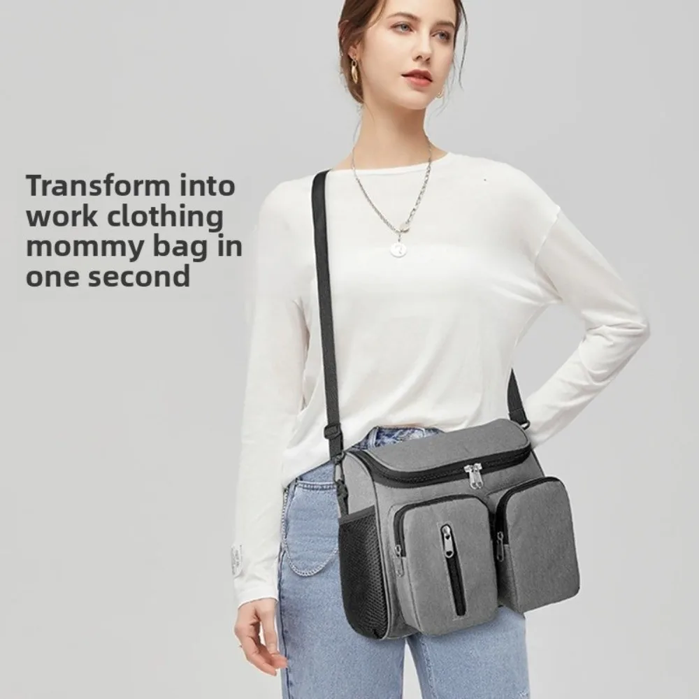 Waterproof Mommy Shoulder Bag Oxford Cloth Multi-Pocket Stroller Storage Hanging Bag Large Capacity Multifunctional