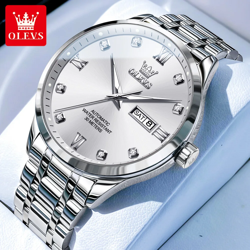 OLEVS 9946 ساعة رجالي فاخرة ماركة كلاسيكية ساعة مي...