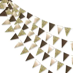 Rose Gold Triangle Garland for Celebrations and Decor (Leopard Print)