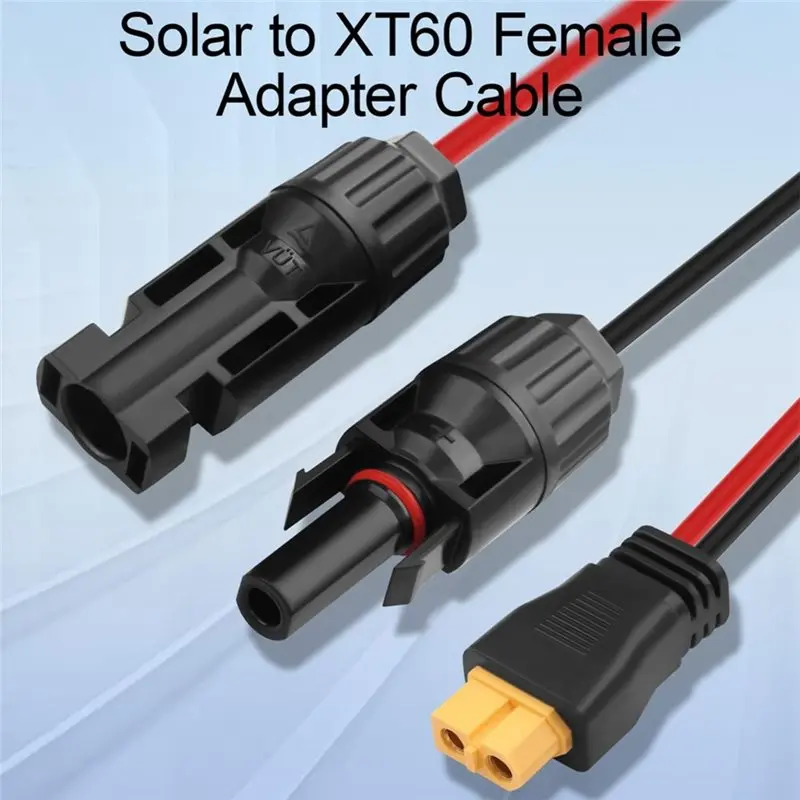 휴대용 발전소용 B67C, 태양광 패널 2PCS XT60 여성용 어댑터 케이블 RV 캠핑용 12AWG 커넥터 오프그리드용