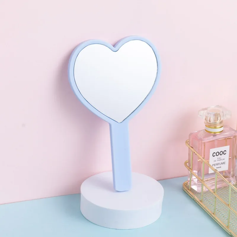 Eyelash Extension Heart-Shaped Handheld Mirrors Travel Portable Makeup Mirrors Handle Square Cosmetic Mirror Salon Supplies