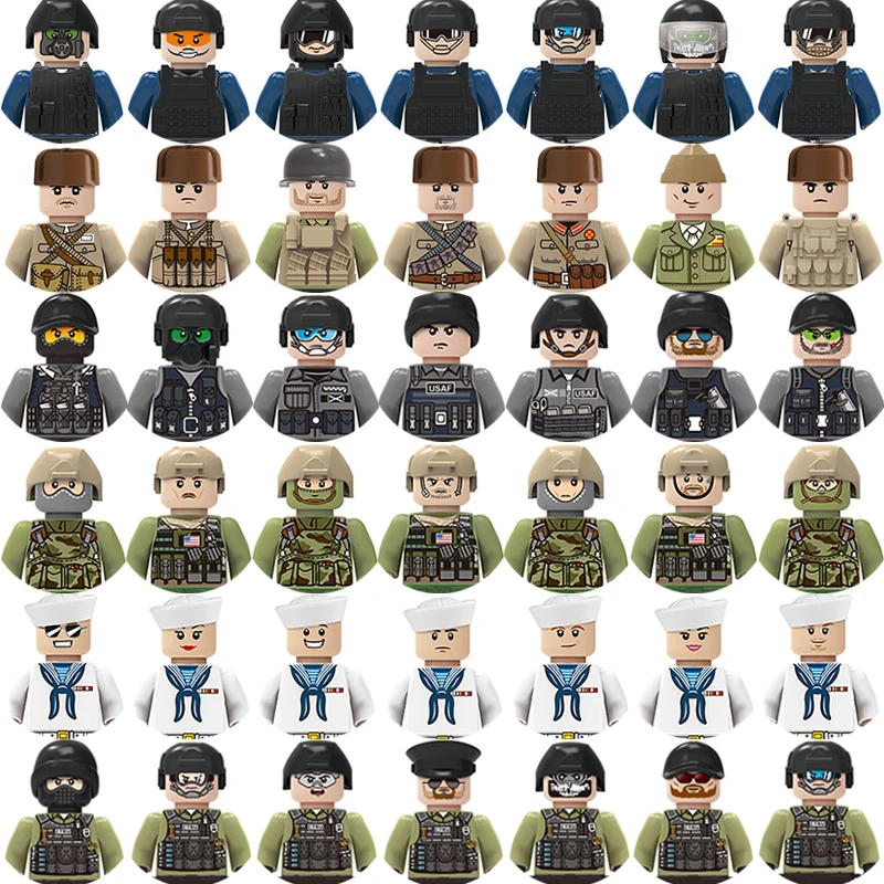 Blocchi Di Costruzione Militare Black Swat Ghost Assault Team Navy Air Force Ww2 Germania Army Battlefield Arma City Police Bricks Toy