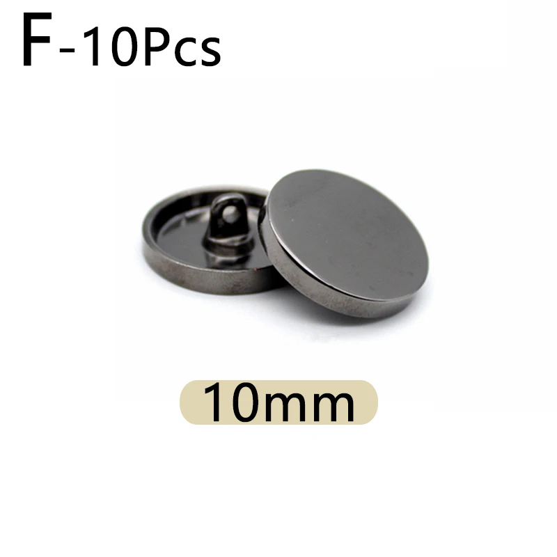 HARFINGTON 10mm Metal Flat Buttons - 10 Pack Alloy Sewing Buttons Matte Black For Coats & DIY Crafts - View #10