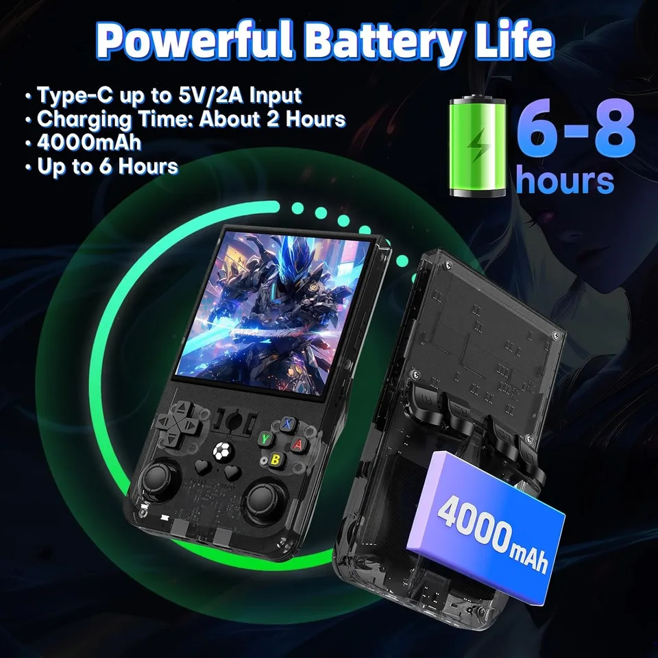 R36MAX Retro Handheld Game 4.0Inch IPS Screen Console 128GB Portable Pocket Video Player Supports 30+ Emulators_voghion.com