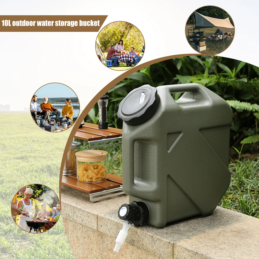Water Bucket 3-12L Large Capacity Portable Camp with Detachable Faucet for Camping Fishing