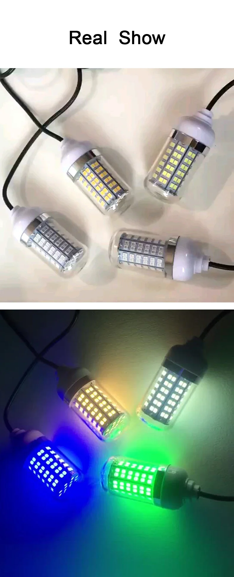 Description Picture 5 of itemLED Fishing Light Underwater Fish Lamp AC/DC12V Ip68 Bait Spotter Lights Attractive Lure To Gather Prawns Squid Krill Multicolor