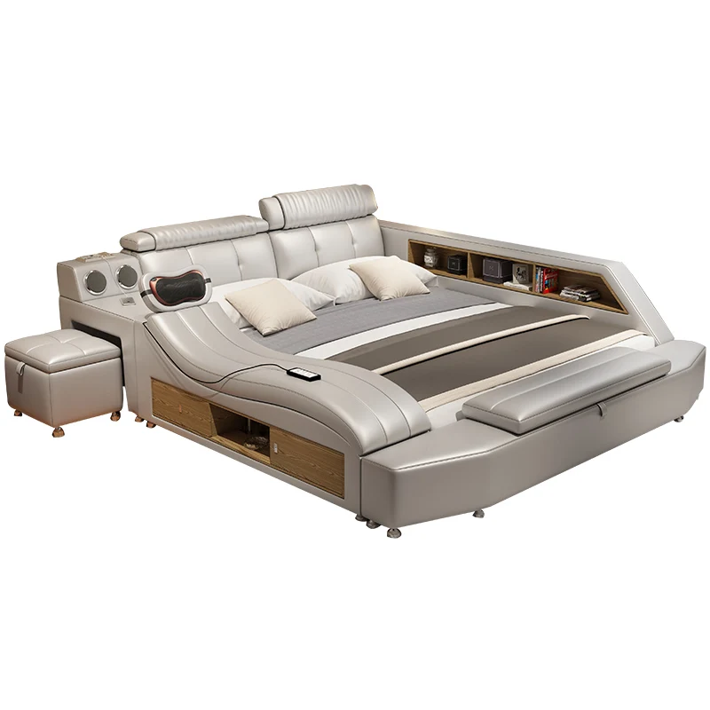 

Двойная кровать 1,8 метра кожаные современные минималистичные маты для главной спальни