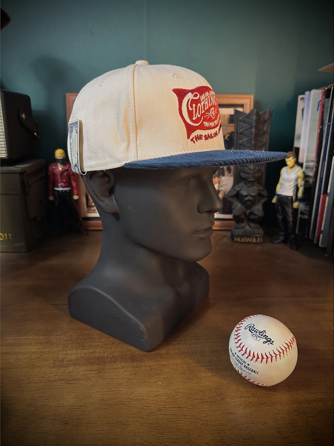 Sailor Johnny American Retro Flat Brim Pure Cotton Baseball Cap Adjustable ex Large Head Circumference Casual All Seasons