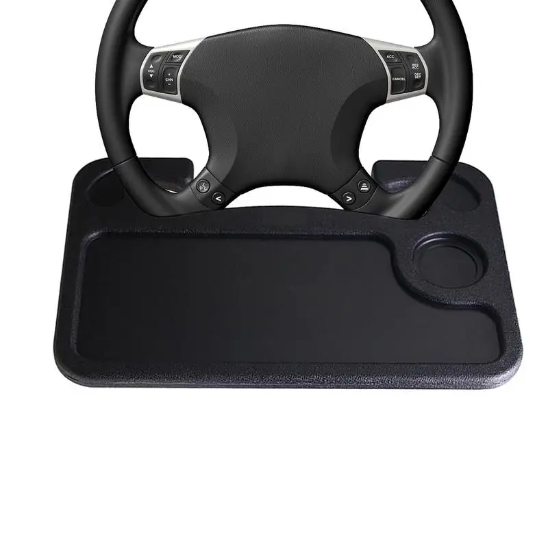 2 In 1 Car Steering Wheel Tray Portable Auto Laptop Computer Desk Mount Stand Auto Steering Table Drinks Holder Car Interior