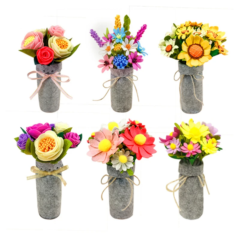 Sewing Craft Kit Potted plant Felt kit Non-woven cloth Craft DIY Sewing set Felt Handwork Material DIY needlework supplies