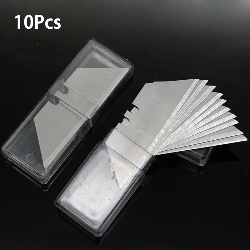 10Pcs 특수 칼날 강철 소재 유틸리티 나이프 사다리꼴 칼날 교체 DIY 아트 공예 커터 도구 블레이드