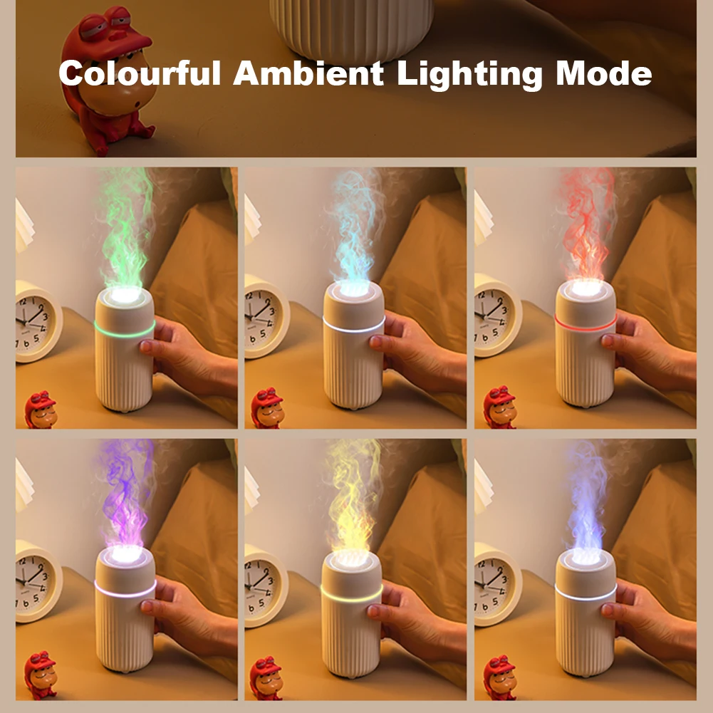 100ml Car Flame Humidifier Diffuser Type C Charging Car Flame Light Humidifier Air Freshener for Auto Interior Decoration