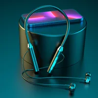 Alat dengar serasi Bluetooth yang dipasang di leher Fon telinga Fon telinga Tanpa Wayar Sukan Bateri Besar dengan Sedutan Magnet Binaural Kad 1