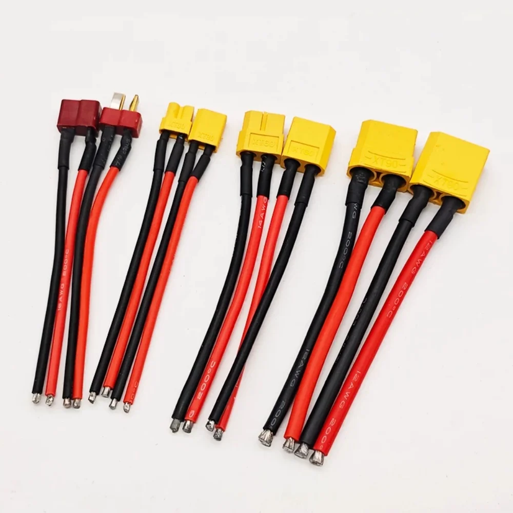 Connecteurs batterie RC XT30 XT60 XT90 T Plug en lot de 2, vus de face.