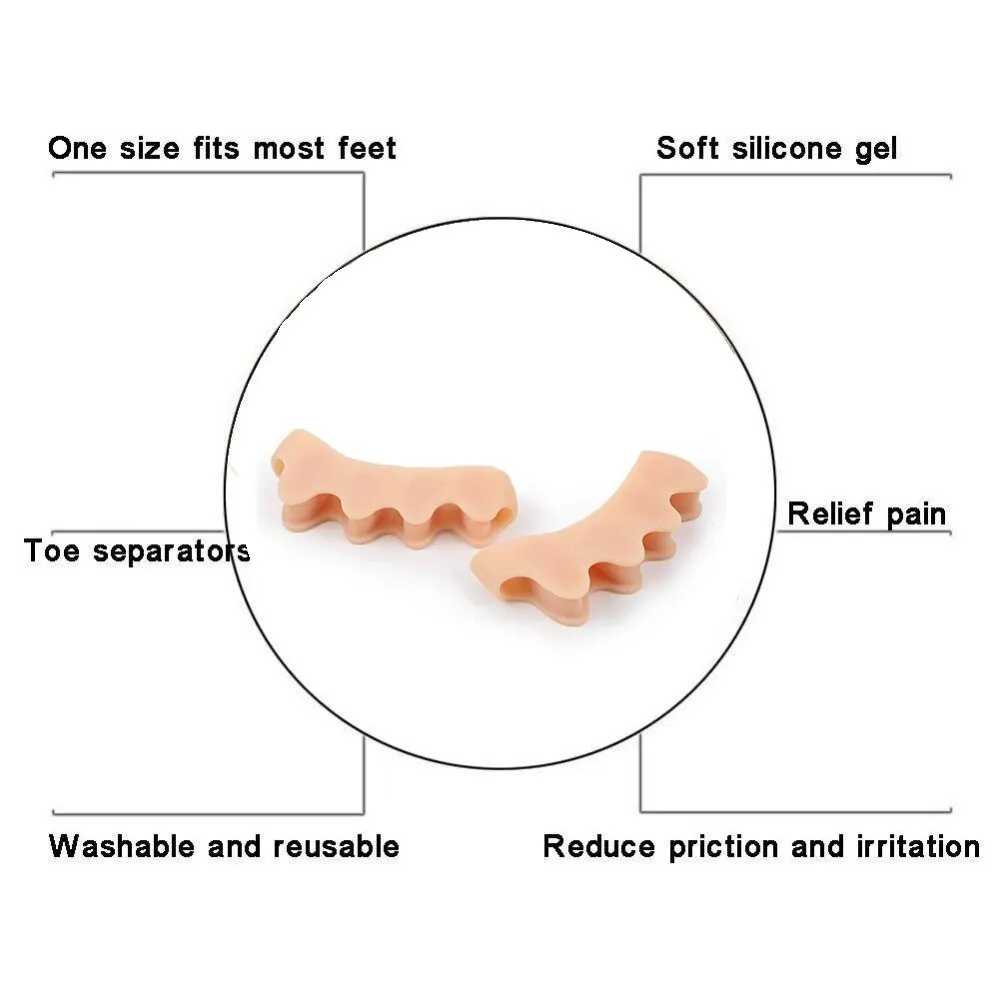 Toe Protector 4 Pcs Silicone Bunion Corrector Soft Gel Straightener Spacers Stretchers Care Tool Separator toe separators,toe corrector,toe spreader,finger toe separator,toe protectors