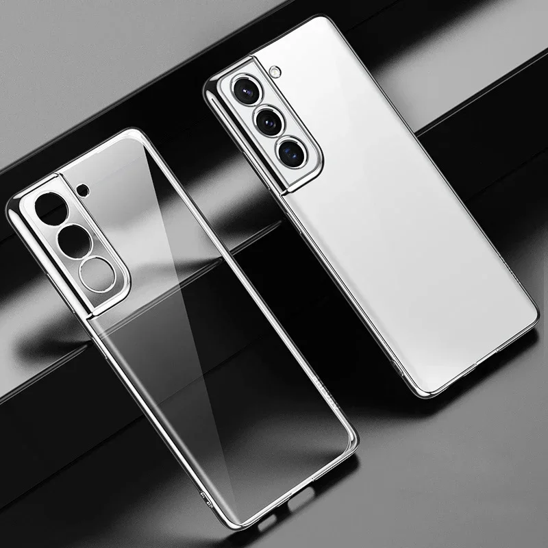 Luxurious Plating Clear Silicone Back Cover - Transparent Protector Case