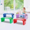 4 Pcs Kids Lap Desk Tray, Plastic Breakfast Laptop Trays with Side Pockets 4