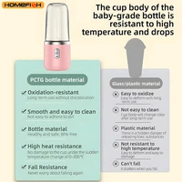 Portable Juicer Blender 400ml Electric Fruit Juicer USB Charging Lemon Orange Fruit Juicing Cup Smoothie Blender Machine 2cups 6