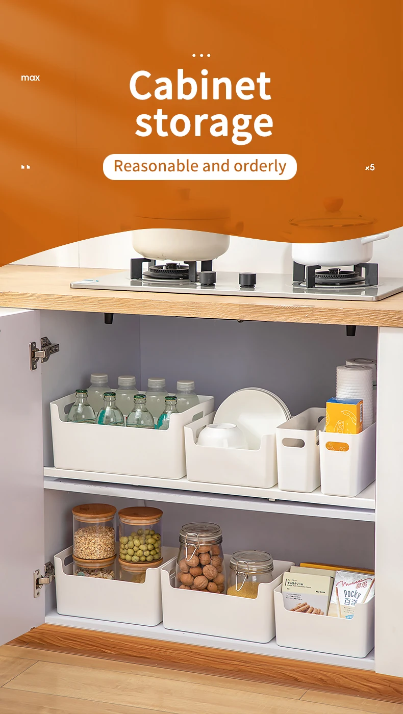 Description Picture 2 of itemWORTHBUY Kitchen Organizer Multifunctional Cabinet Storage Box Seasoning Bottle Tableware Organizer Desktop Storage Basket