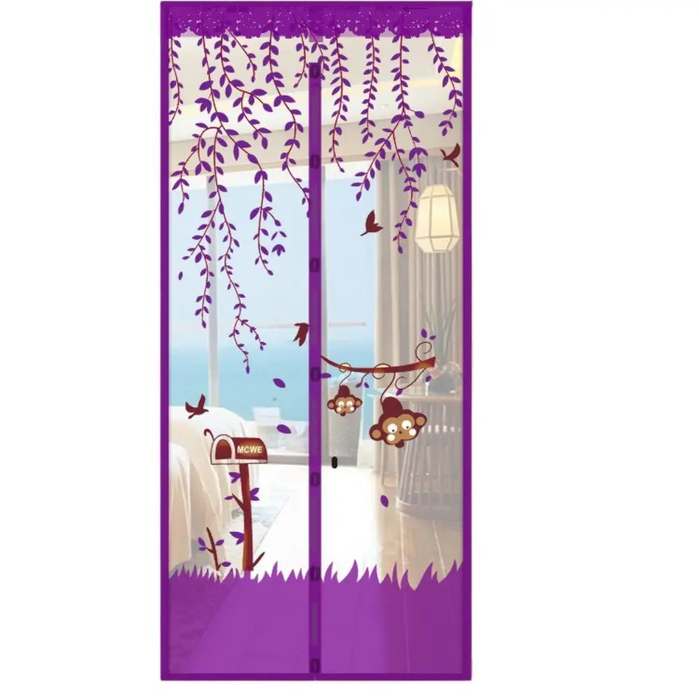 Automatic Closing Magnetic Door Screen Mesh Net Cartoon Mesh Door Curtains Lightweight Self Sealing Mosquito Net Screen Curtain
