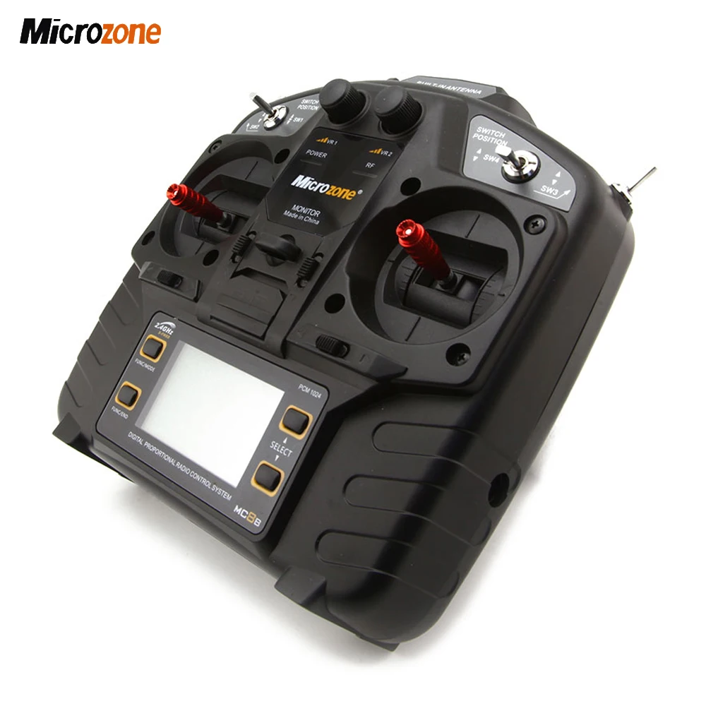 Microzone MC8B 2.4G 8CH Remote Control Transmitter & MC8RE/ MC9002 Receiver Radio System For RC Aircraft Fixed-wing Helicopter 20 Microzone Pomar Q SmIch postnioNe Swa Microz SwJ