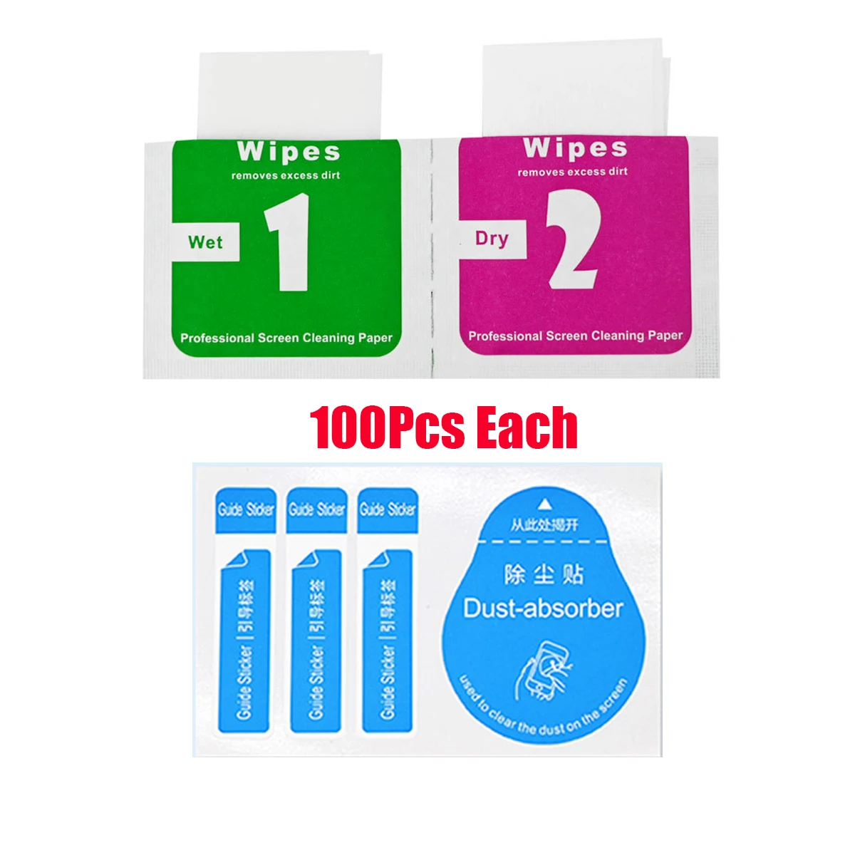 200Pcs Wet Dry Cleaning Wipes Paper Dust Absorber Sticker For thumbnail 3