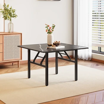 【Breeins】Square 60cm/80cm Folding Coffee Table with Marble Effect Top Dining Table