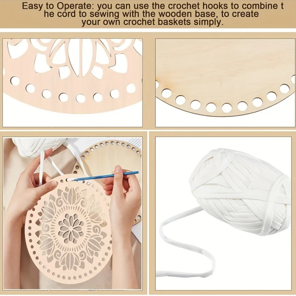 Wooden Crochet Basket Set 2