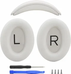 Premium Replacement Ear Cushions - Soft Protein Leather Earpads (Set WH)