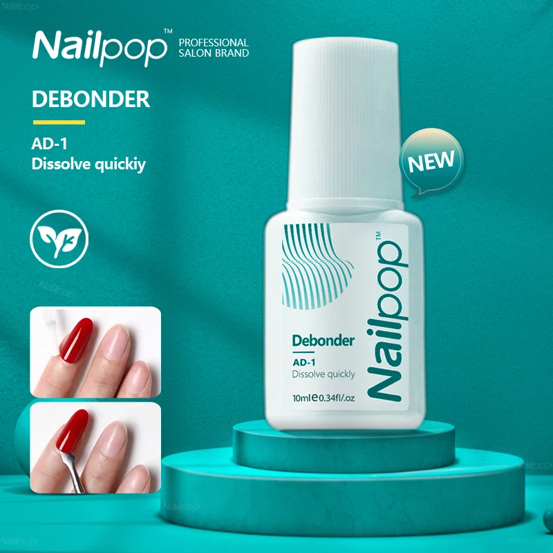 Nailpop 2pcs Removeing False Nails Debonder Glues for Rhinestone Remover Nail Art Debonder Fast Dissolve Liquid Accessories 10ml