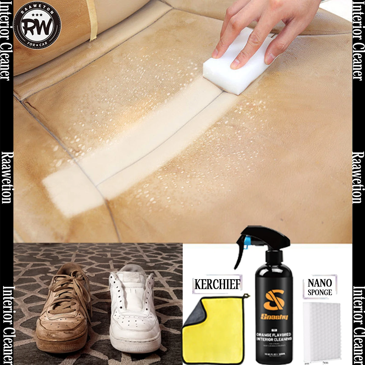 

2024-Newly Upgraded Multipurpose Foam Cleaner Kit for Car Interior & Home Surfaces - Cleans Leather Sofas Shoes Cleaning Kit