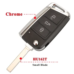 Premium Jingyuqin Remote Flip Car Key Shell Case (Hu162t chrome side)