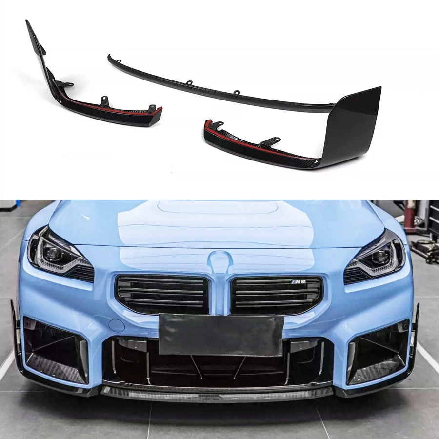 

For BMW M2 G87 2022+ MP Style Dry Carbon Fiber Car Front Bumper Diverter Spoiler Diffuser Front lip chin Shunt upgraded body kit