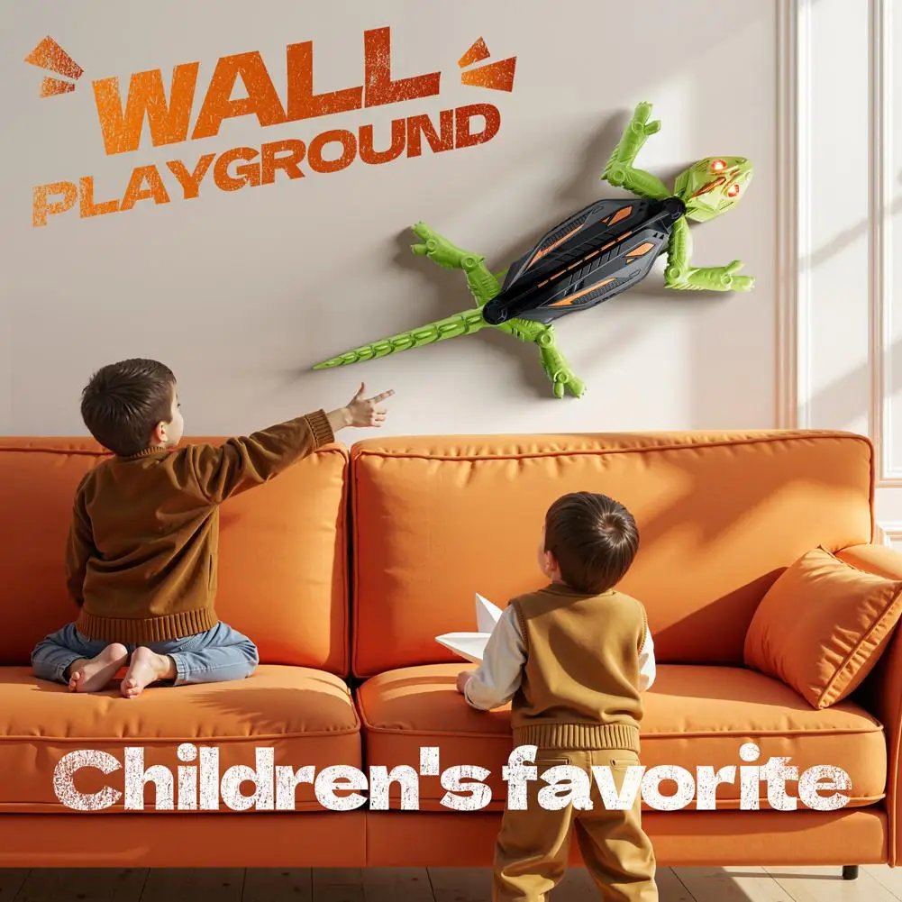 Realistic Biomimetic RC Wall Climbing Lizard Robot Toy Remote Control Gecko that Climbs Glass & Smooth Walls