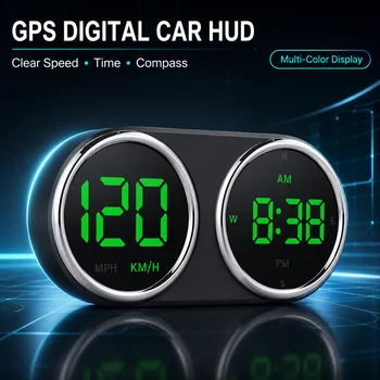 HUD GPS per Auto con Display LED a Colori, Orologio, Bussola, Commutazione MPH/KM/H, Alimentazione USB per la Maggior Parte dei Veicoli