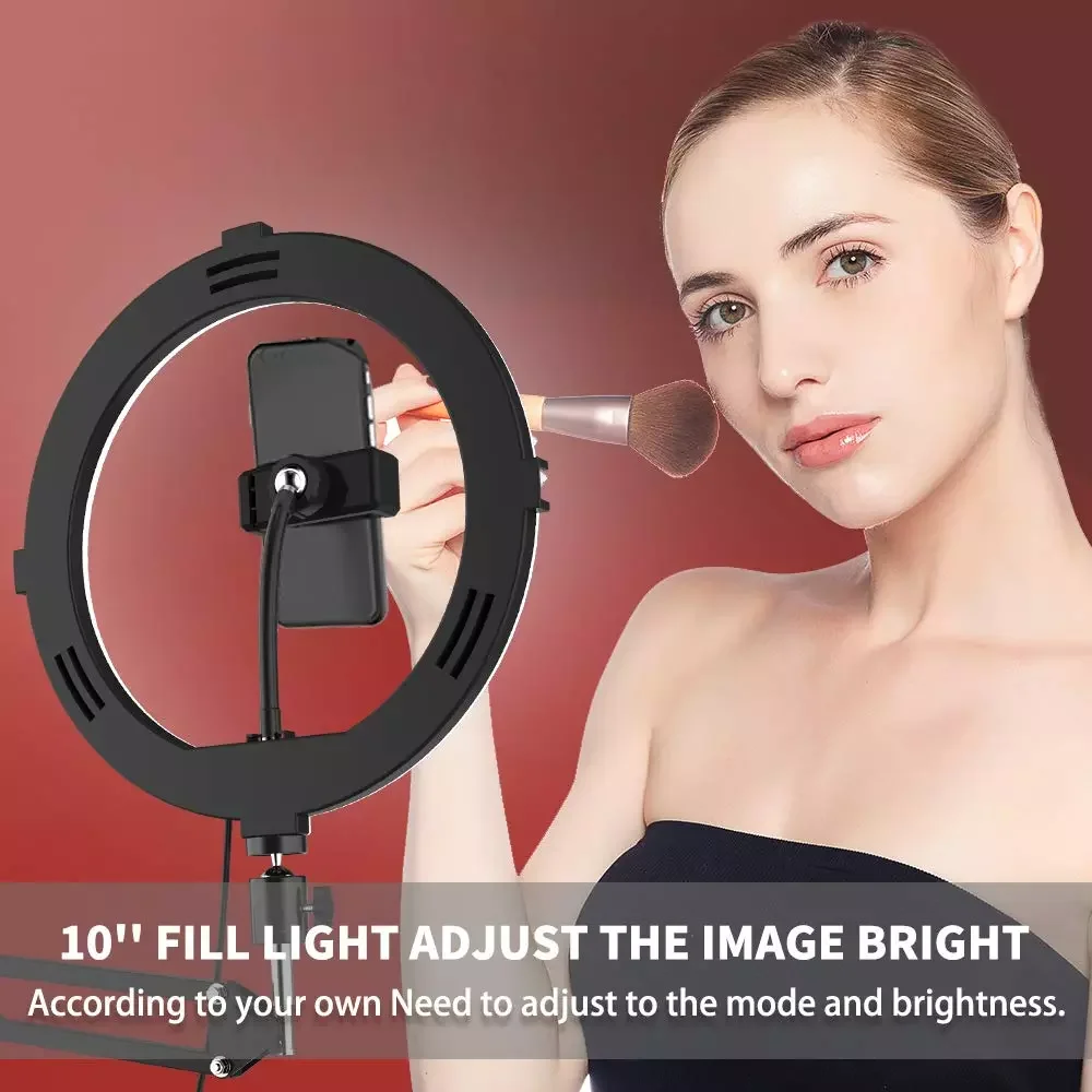 Inch LED Selfie Ring Light With Stand Phone Ring Lamp Desk Photography Lights for Makeup Youtube Video Ringlight