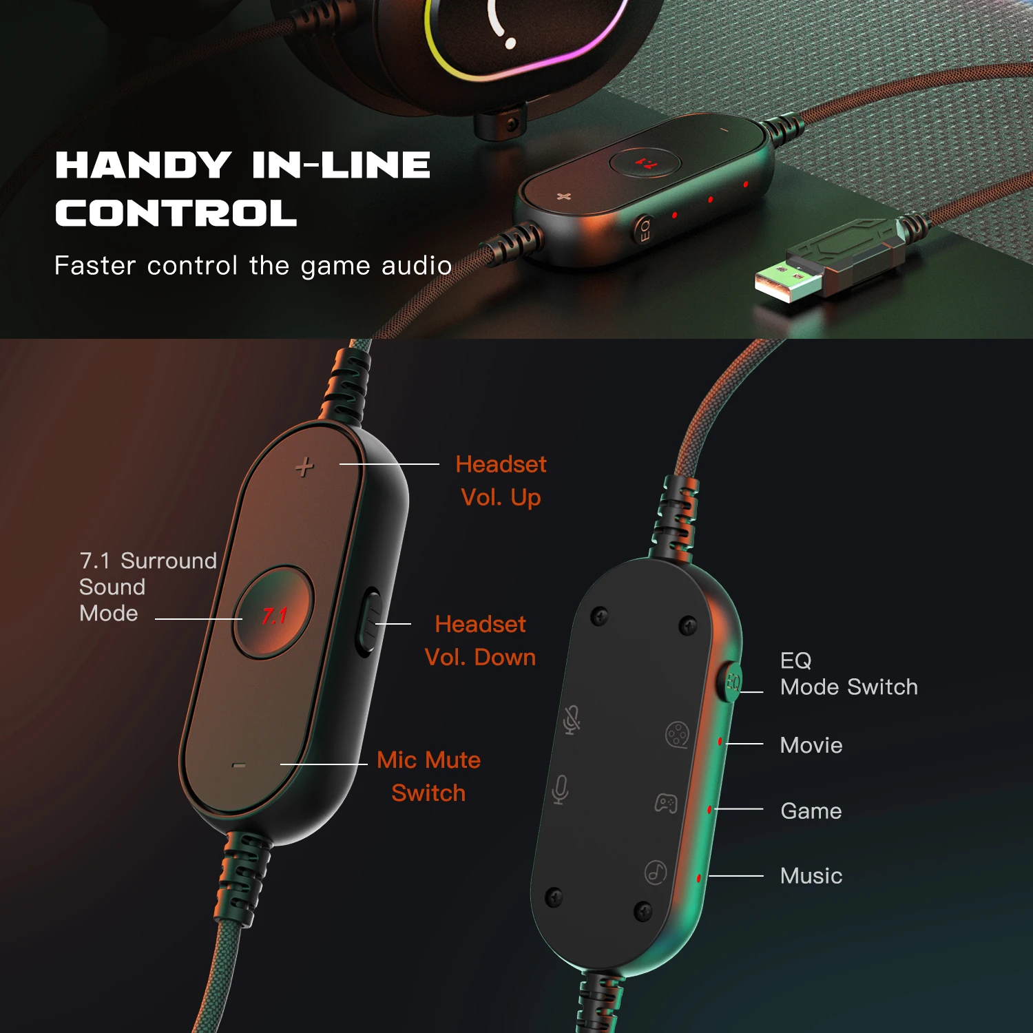 Fifine Dynamic RGB Gaming Headset thumbnail 6