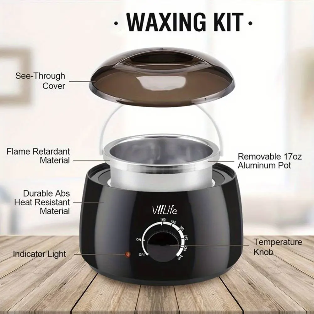 Wax Heater Machine for Hair Removal Wax Beans Warmer Depilatory Wax-melting Pot Depilation Epilator Heater Wax Machine Kit 4