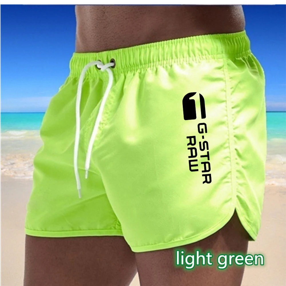 New men's quick drying and breathable beach swimming pants with multi-color printed sports and fitness shorts for external wear 5