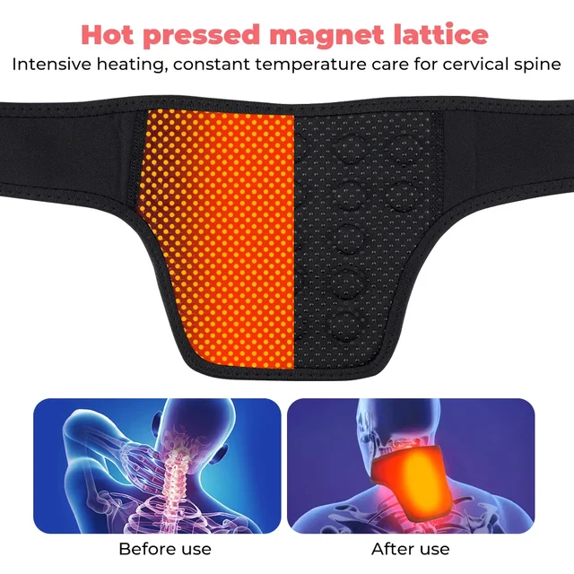 Tourmaline Neck Brace Self-heating Belt Wrap Cervical Protector Magnetic Therapy Support Wrap Band Pain Relief Health Care 6